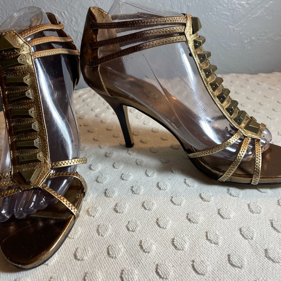 NEW YORK TRANSIT Copper Open Toe Strappy Heel - Picture 4 of 16